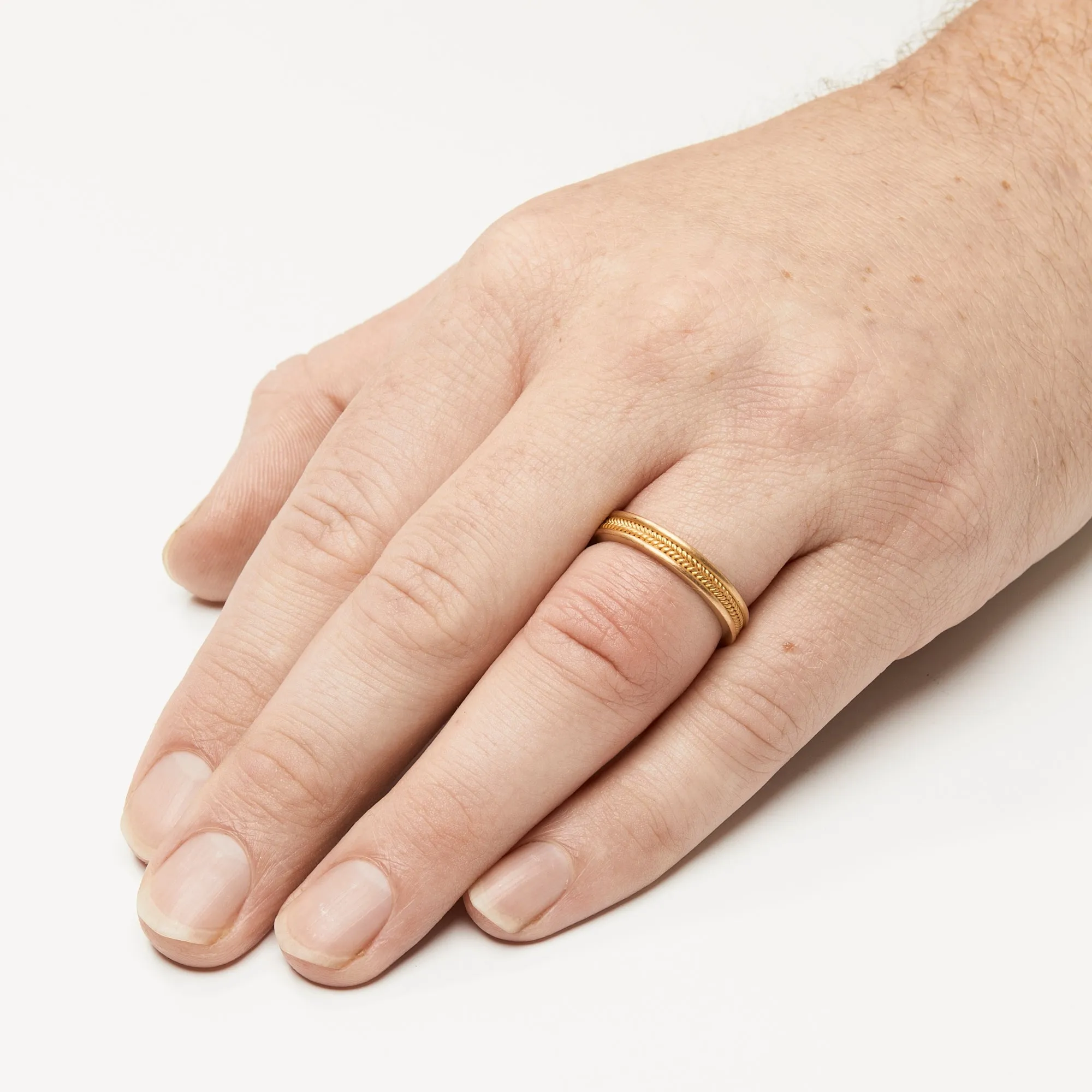 Braid Single Row Band in 22K Apricot Gold- 3mm