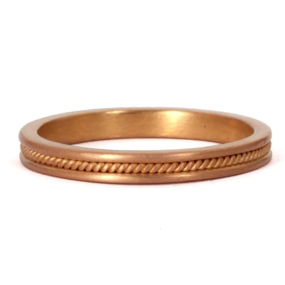 Braid Single Row Band in 22K Apricot Gold- 3mm