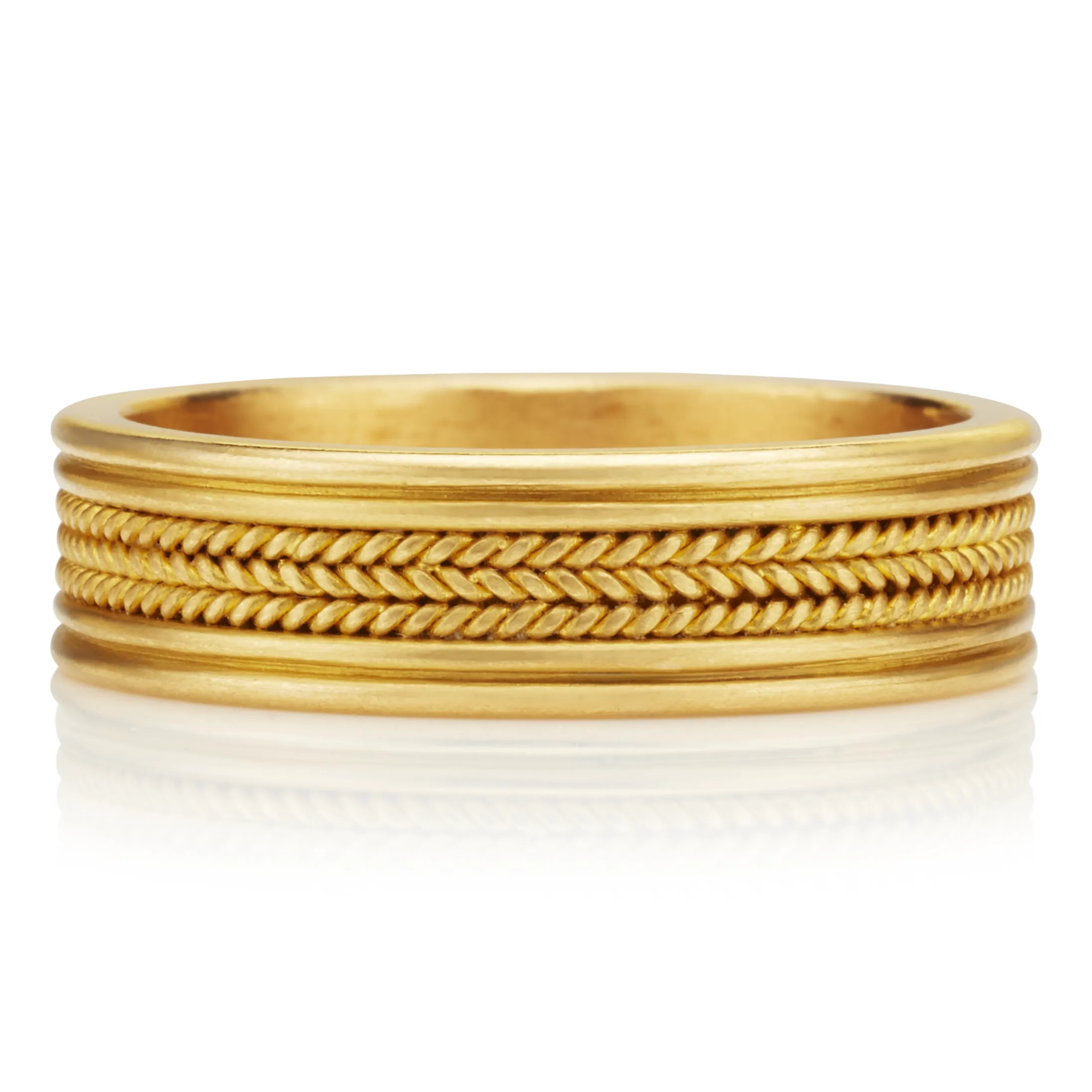 Braid Triple Row Band in 20K Peach Gold- 5mm