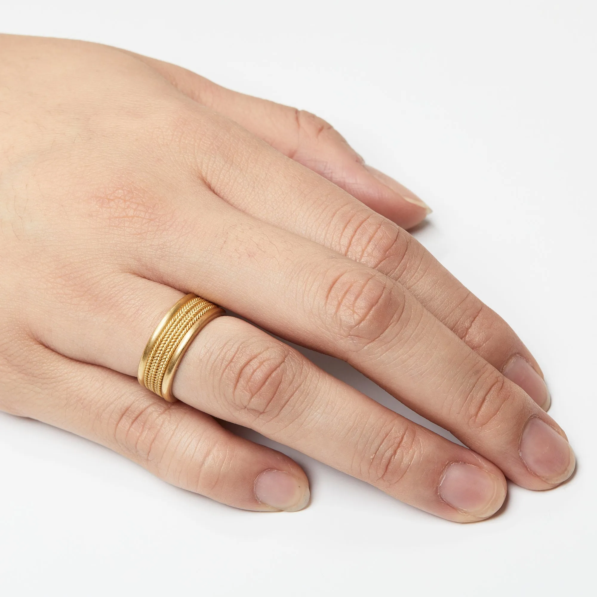 Braid Triple Row Band in 20K Peach Gold- 5mm