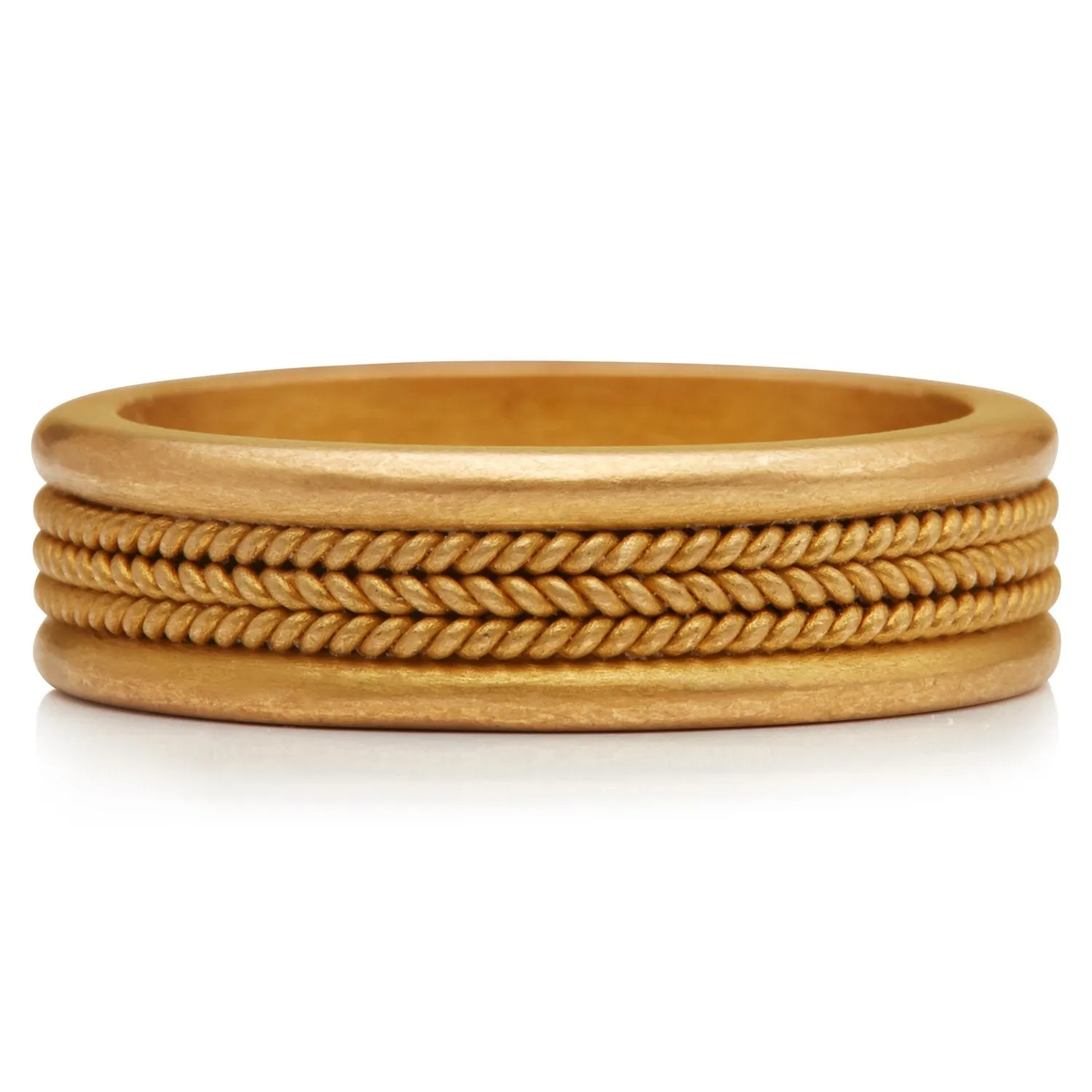 Braid Triple Row Band in 22K Apricot Gold- 5mm