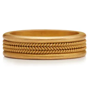 Braid Triple Row Band in 22K Apricot Gold- 5mm