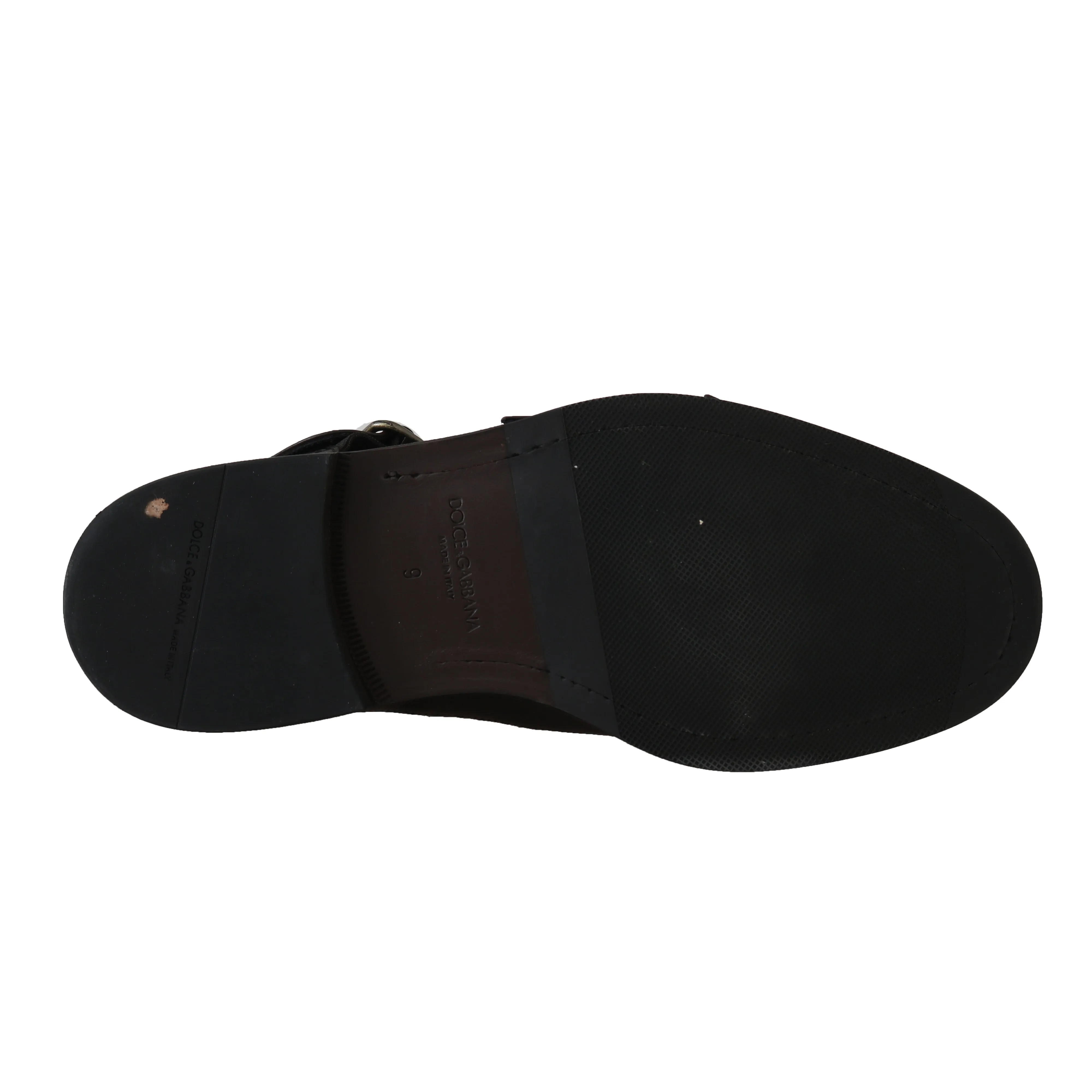 Brown Leather Buckle Monkstrap Studs Shoes