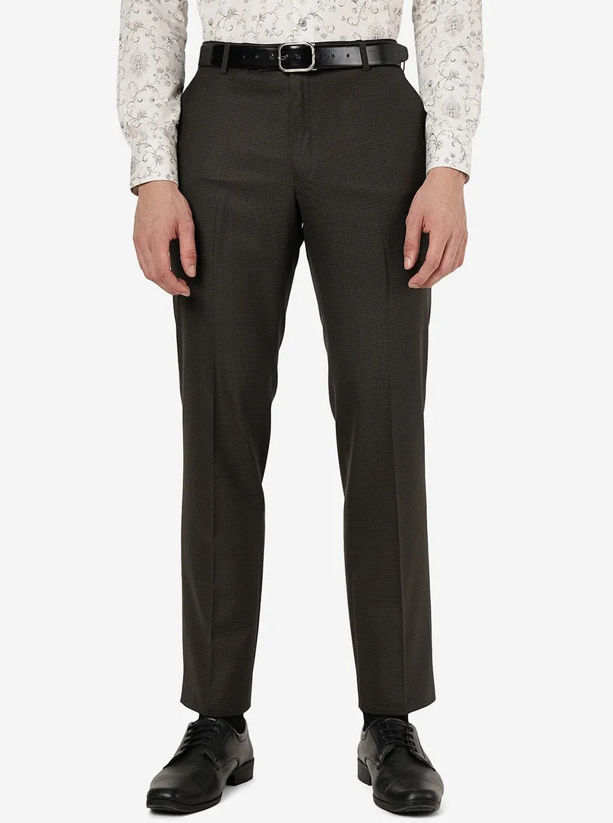 Brown Solid Classic Fit Formal Trouser | JadeBlue