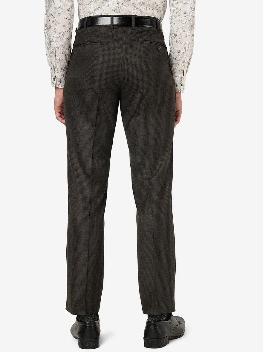 Brown Solid Classic Fit Formal Trouser | JadeBlue
