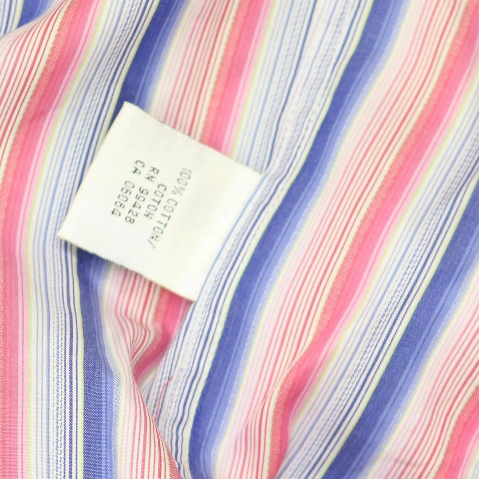 Bugatchi Mens Classic Fit Striped 100% Cotton Dress Shirt Blue Pink Multi XL