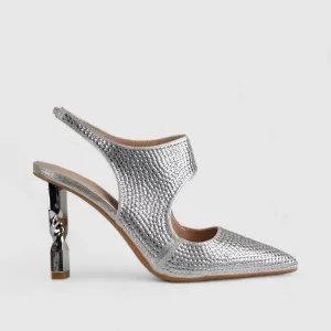 Bulbul Evening Court Shoe Silver  LI001