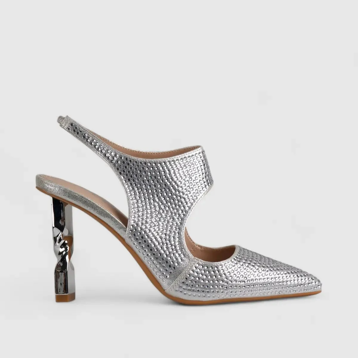 Bulbul Evening Court Shoe Silver  LI001