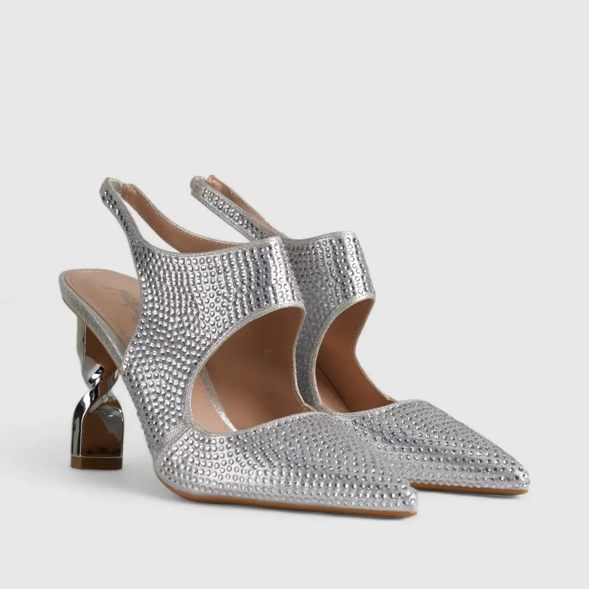 Bulbul Evening Court Shoe Silver  LI001