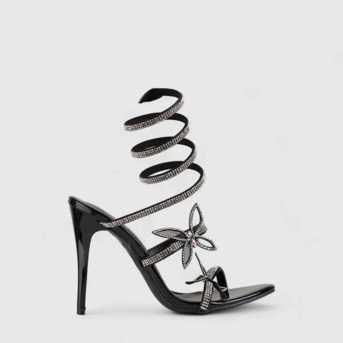 Bulbul Stiletto Heel Sandal Black  LU007