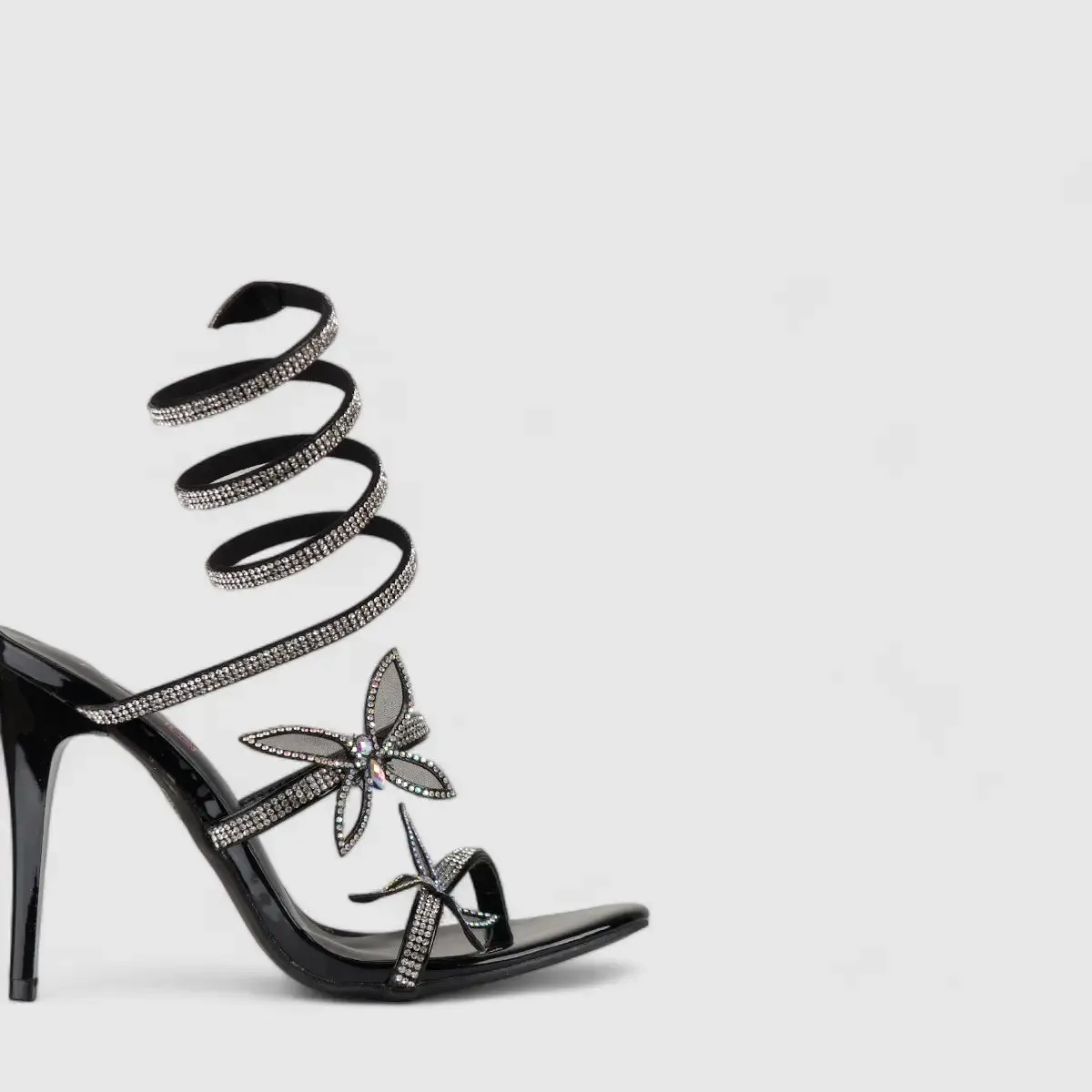 Bulbul Stiletto Heel Sandal Black  LU007