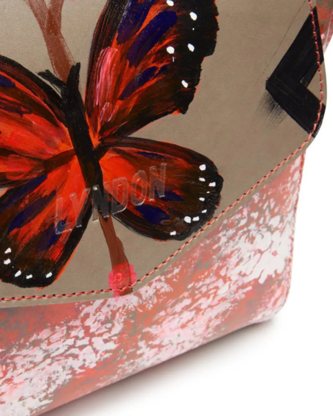 Butterfly Blossom Tapa Leather Bag