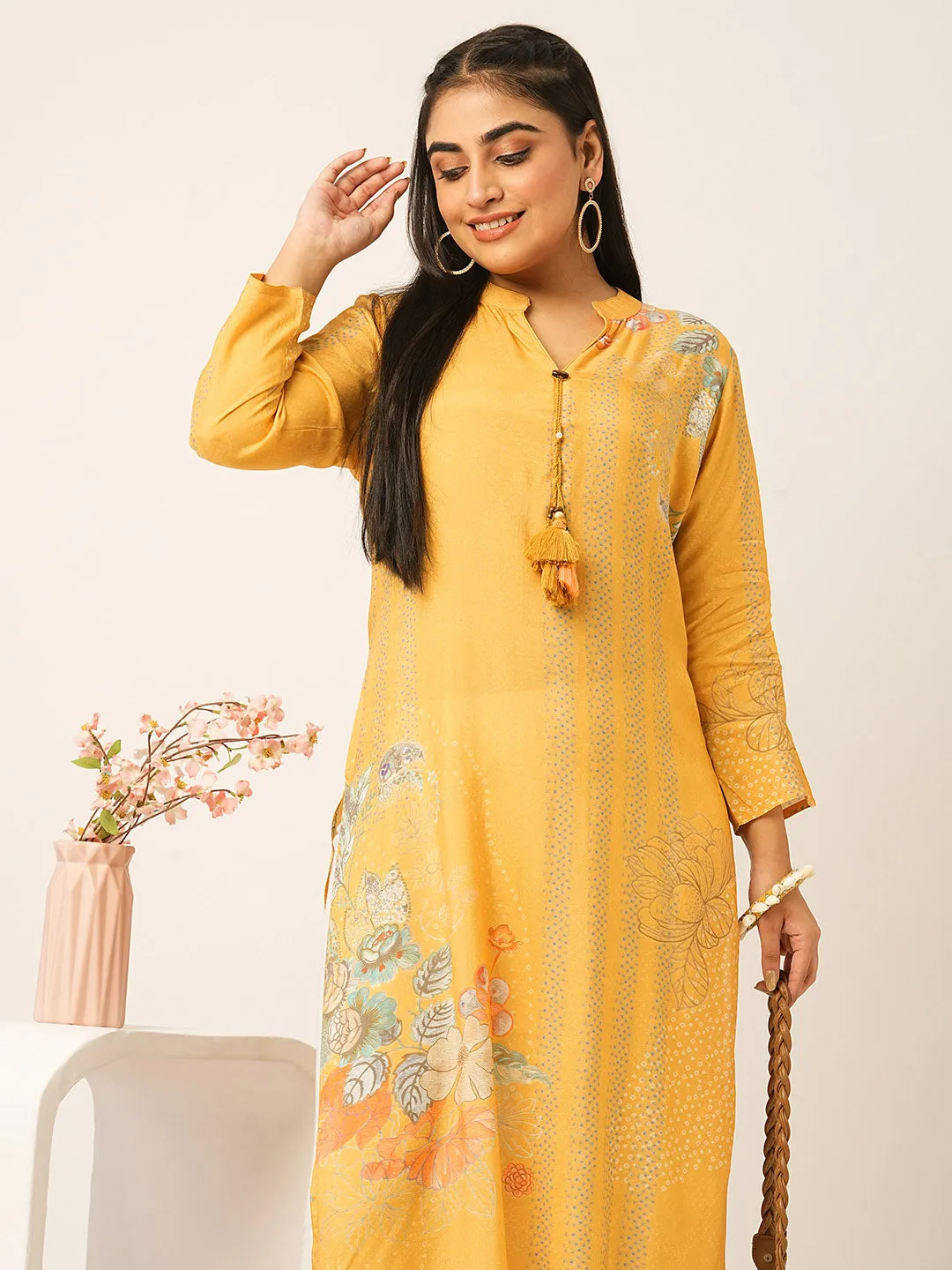 Buy Mustard Muslin Kurta for women online in India - Zola
