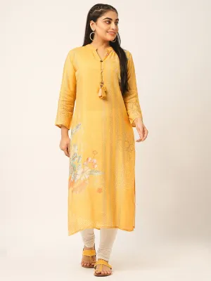 Buy Mustard Muslin Kurta for women online in India - Zola