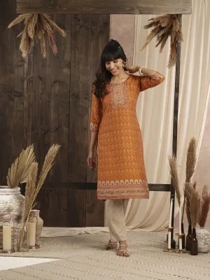 Buy Mustard Muslin Kurta for Women's Comfort Fit Casual Wear - Zola