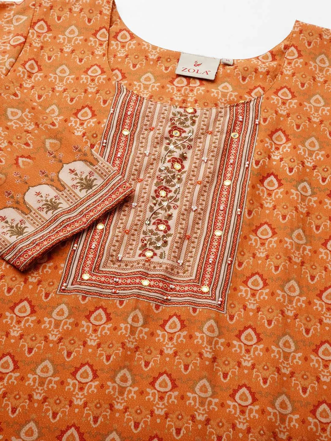 Buy Mustard Muslin Kurta for Women's Comfort Fit Casual Wear - Zola