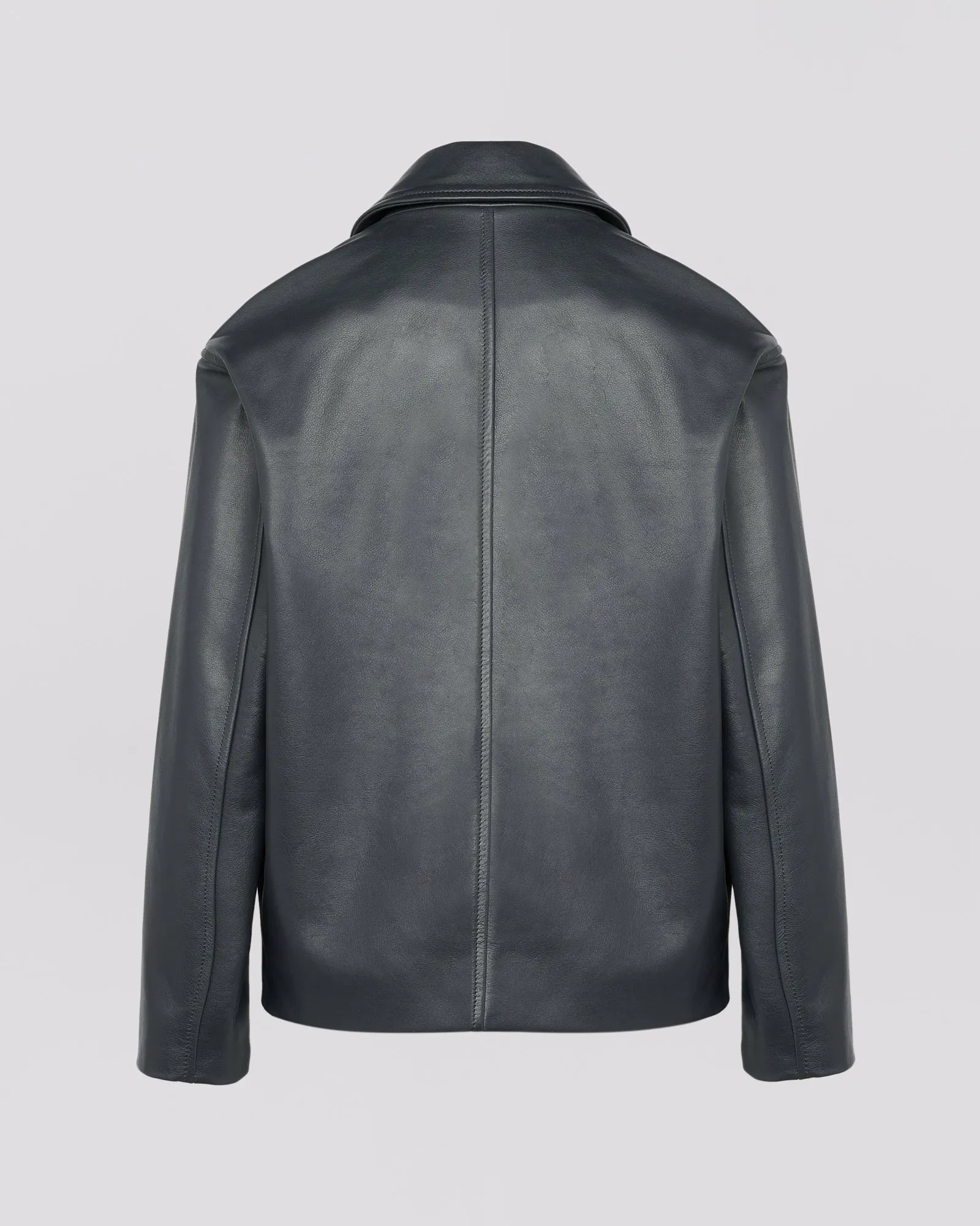 Calfskin leather overshirt jacket