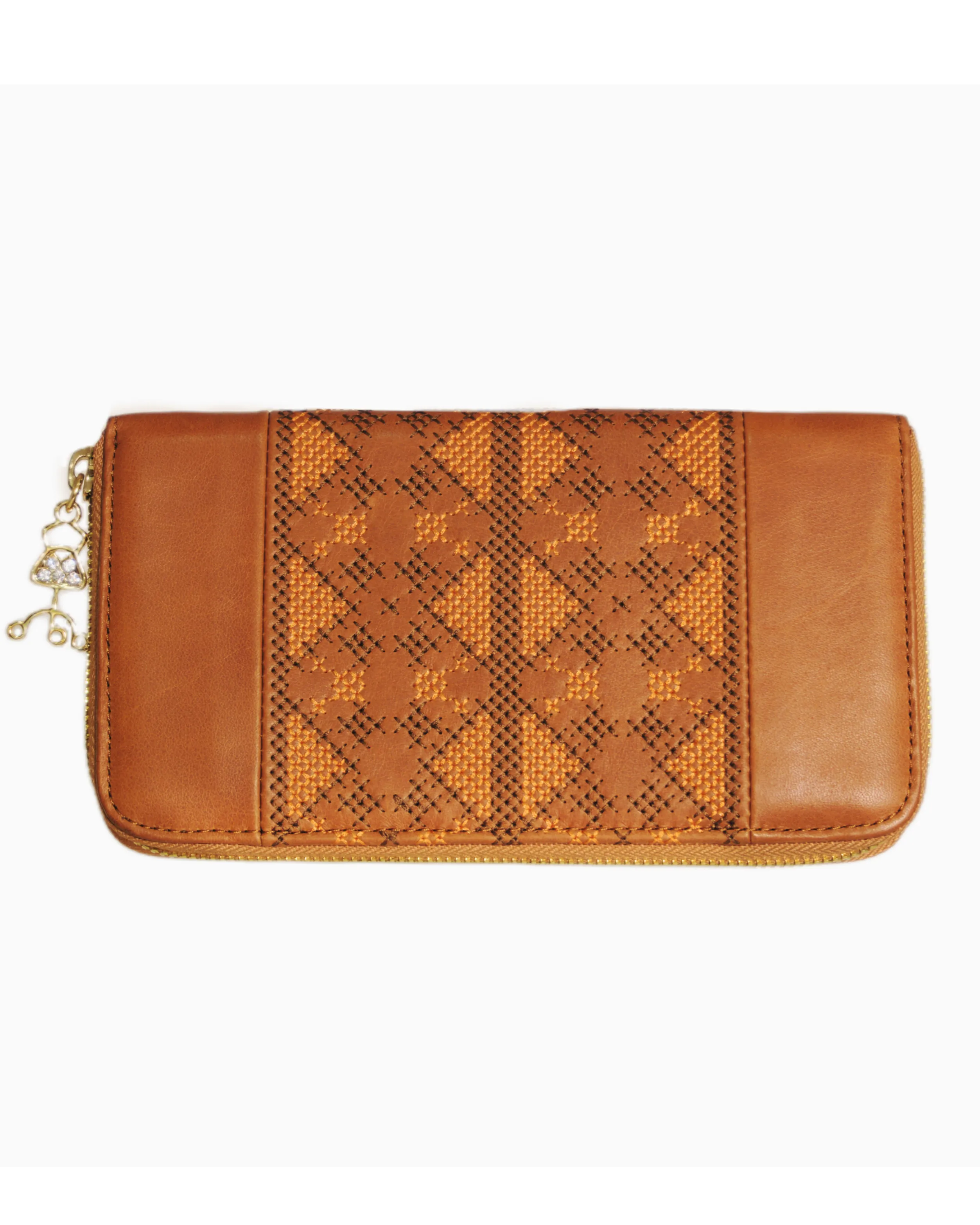 CALI Embroidered Leather Wallet