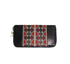CALI Embroidered Leather Wallet