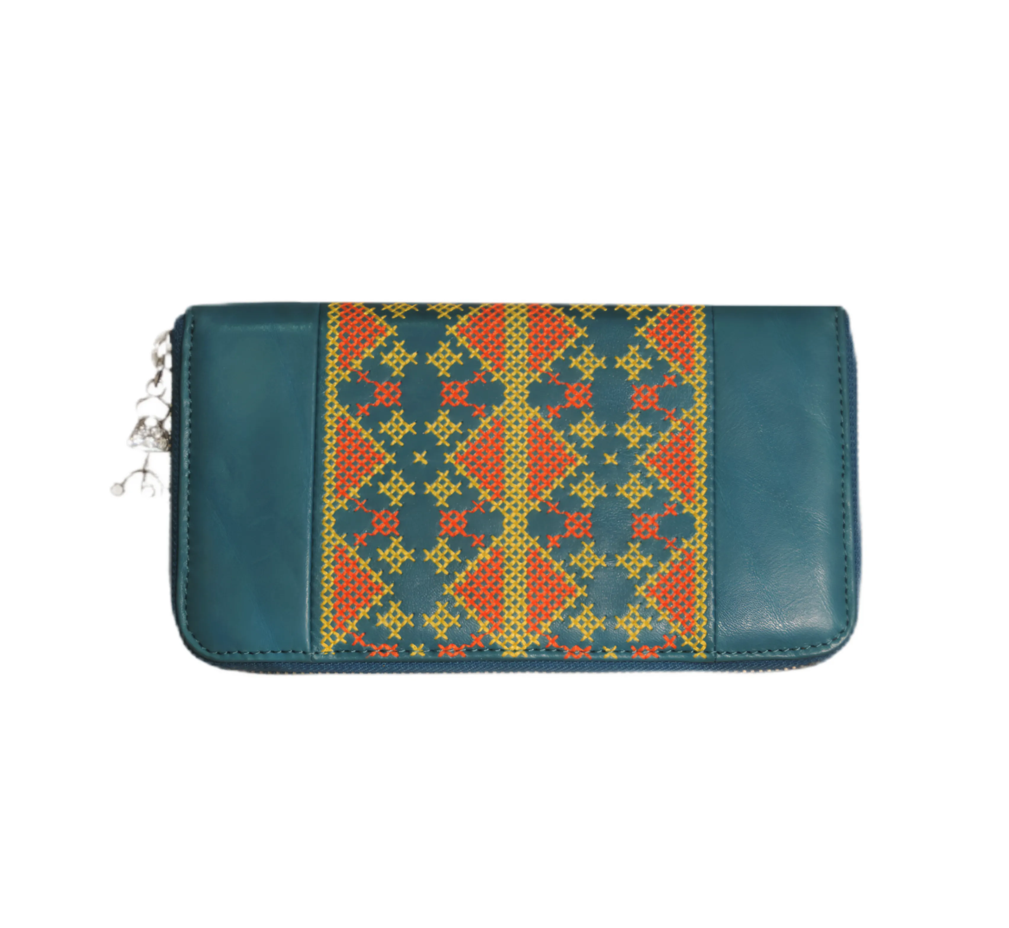 CALI Embroidered Leather Wallet