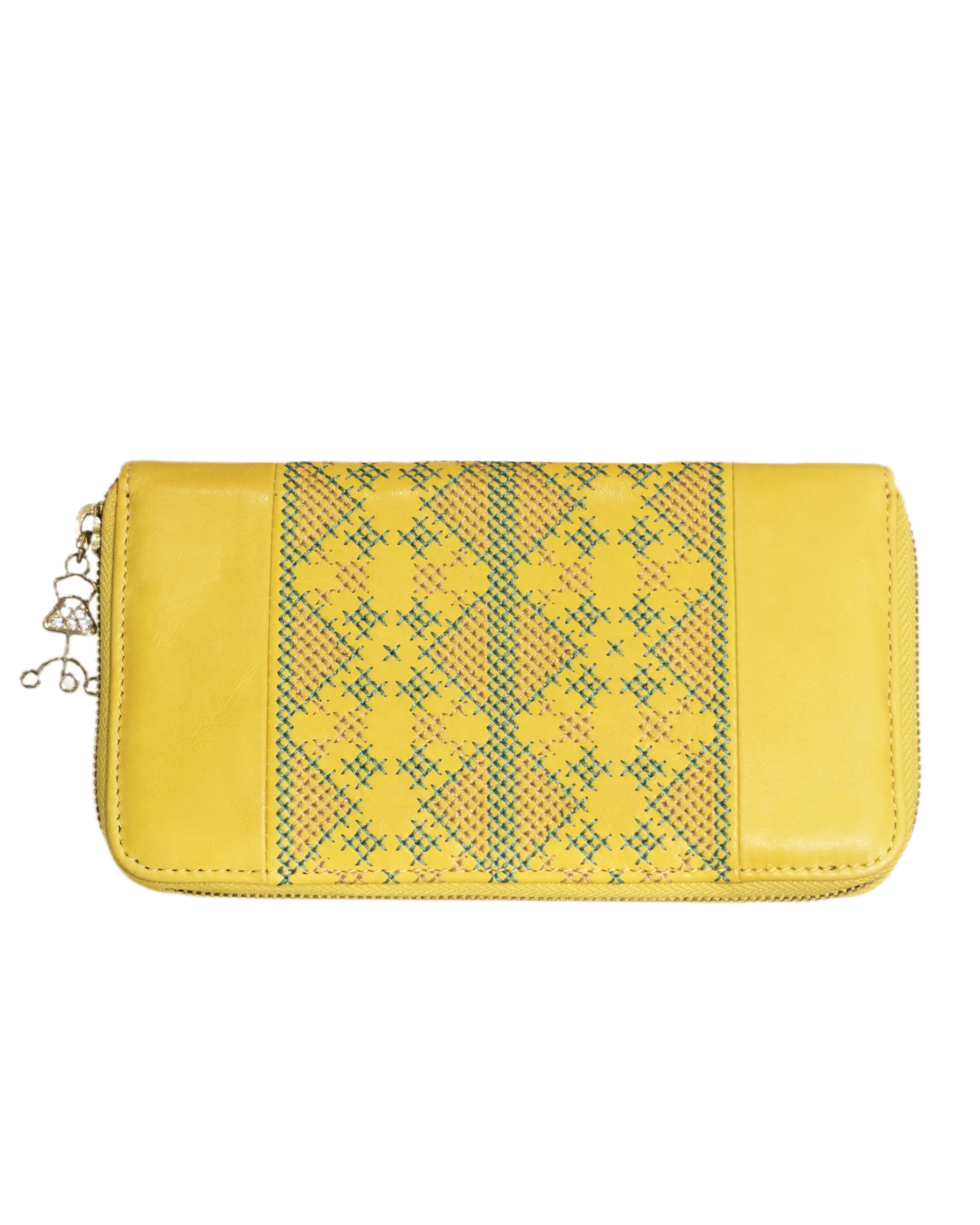 CALI Embroidered Leather Wallet