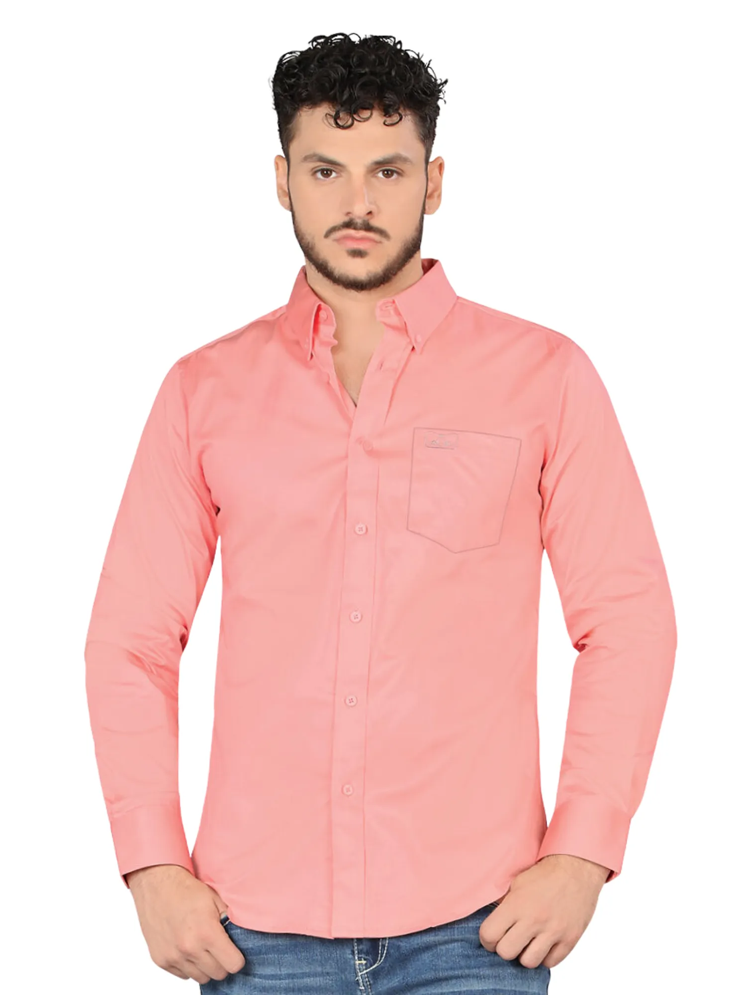 Camisa Casual Lisa Manga Larga para Hombre 'Montero' - ID: 0463