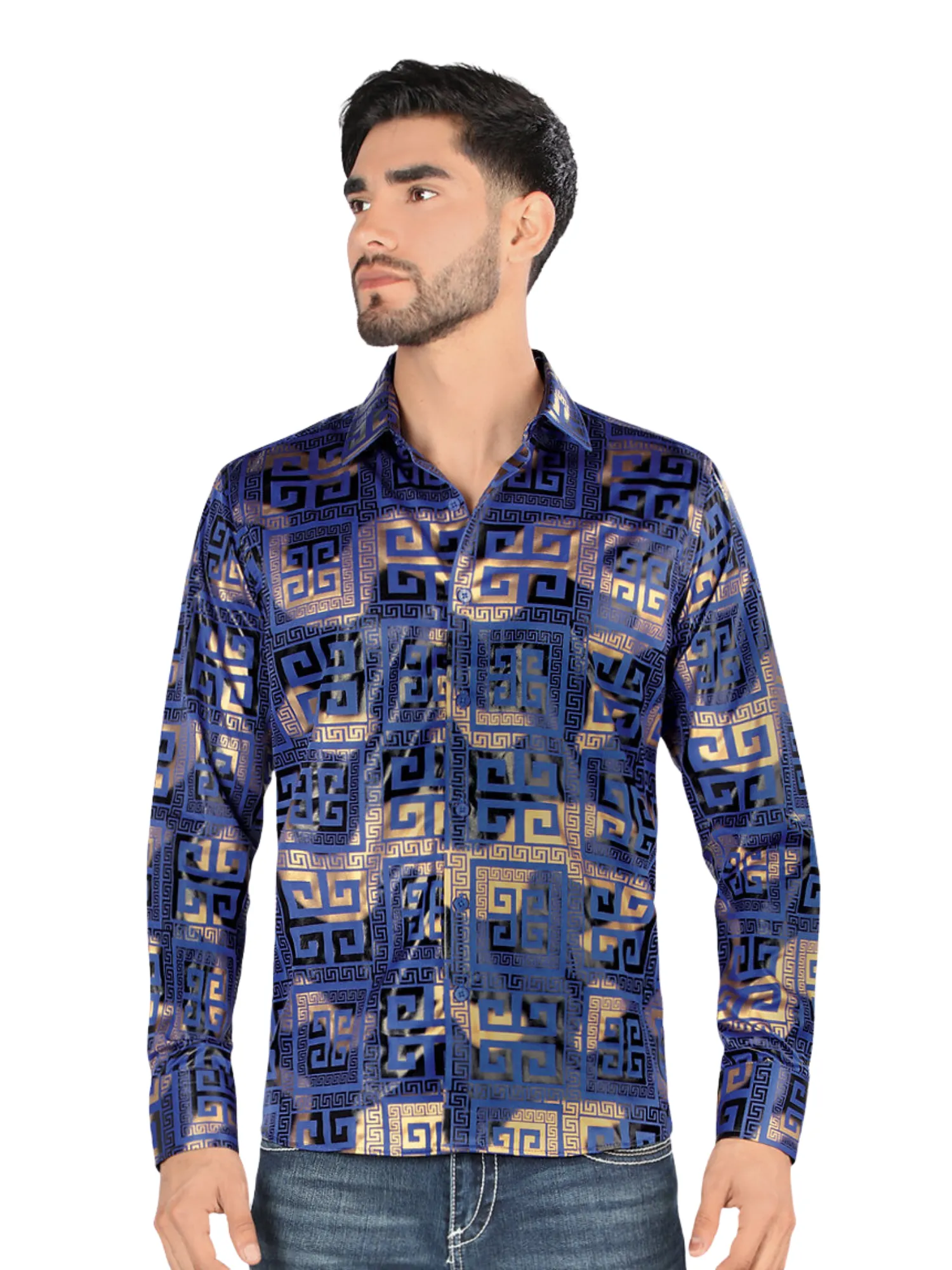 Camisa Casual Manga Larga Estampada para Hombre 'Montero' - ID: 0799