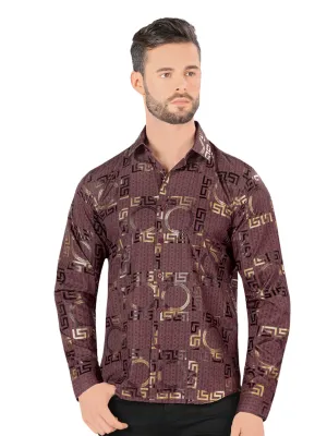 Camisa Casual Manga Larga Estampada para Hombre 'Montero' - ID: 0802
