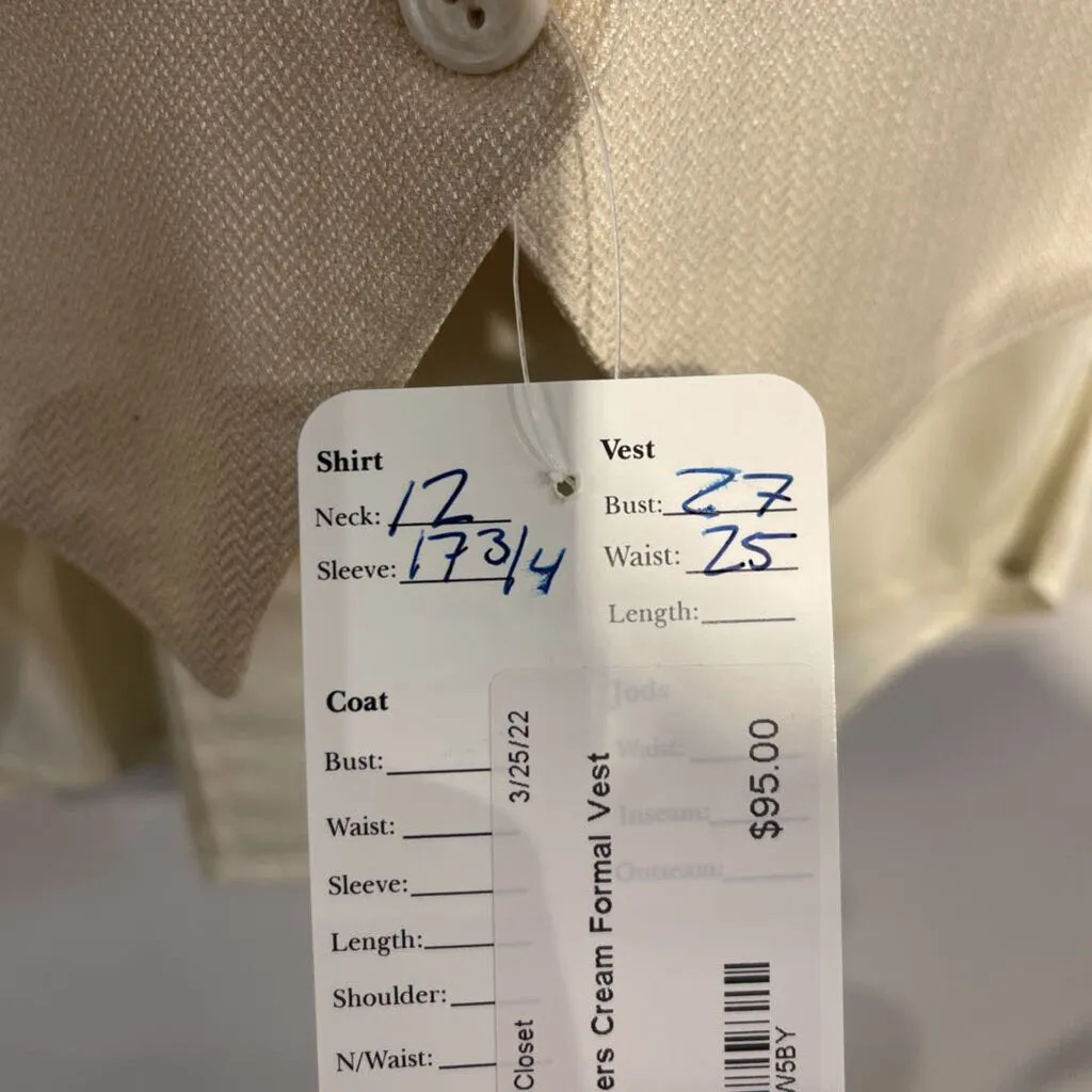Carl Meyers Cream Formal Vest