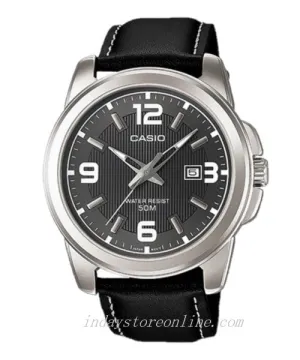 Casio Fashion Men's Watch MTP-1314L-8A Mineral Glass Genuine Leather Band