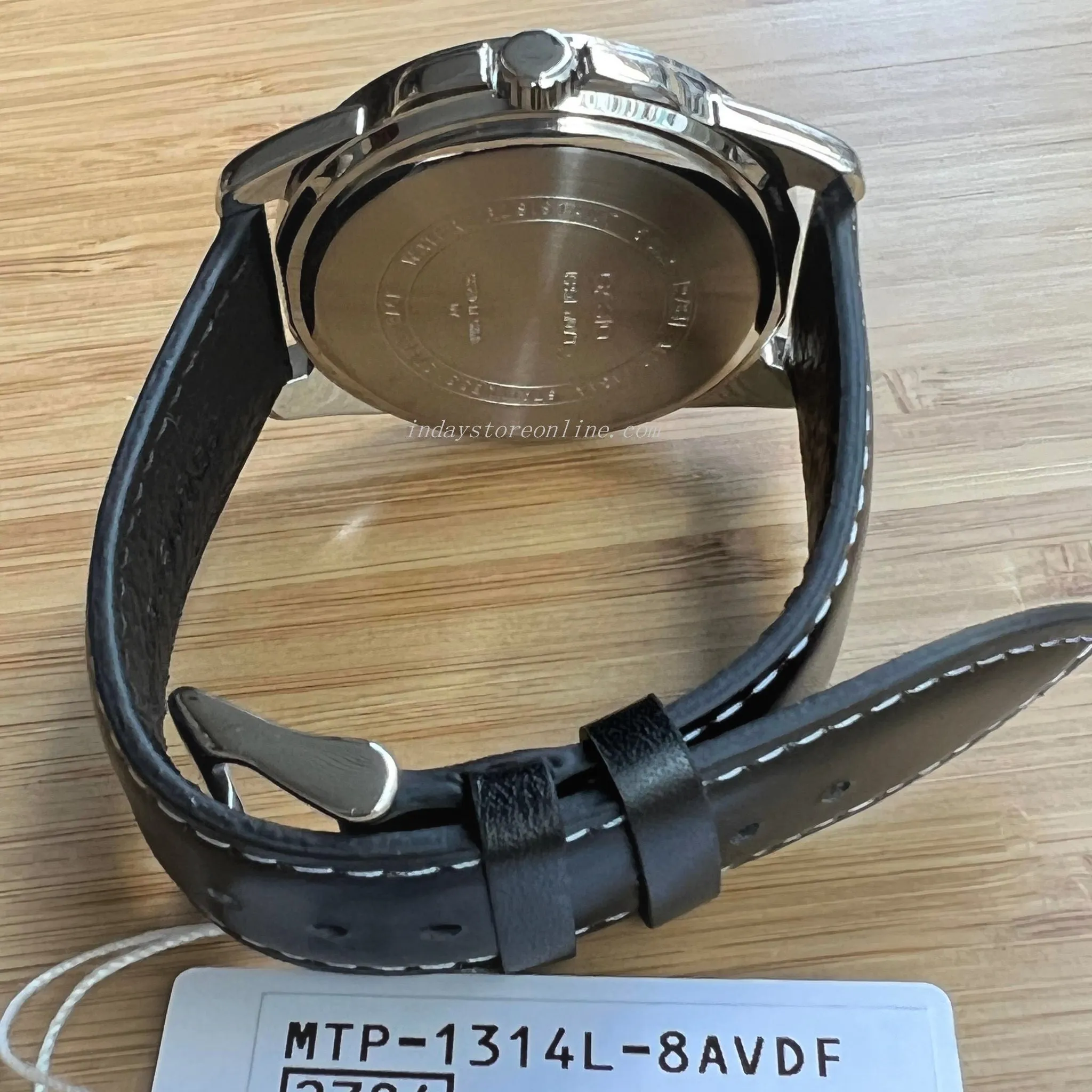 Casio Fashion Men's Watch MTP-1314L-8A Mineral Glass Genuine Leather Band