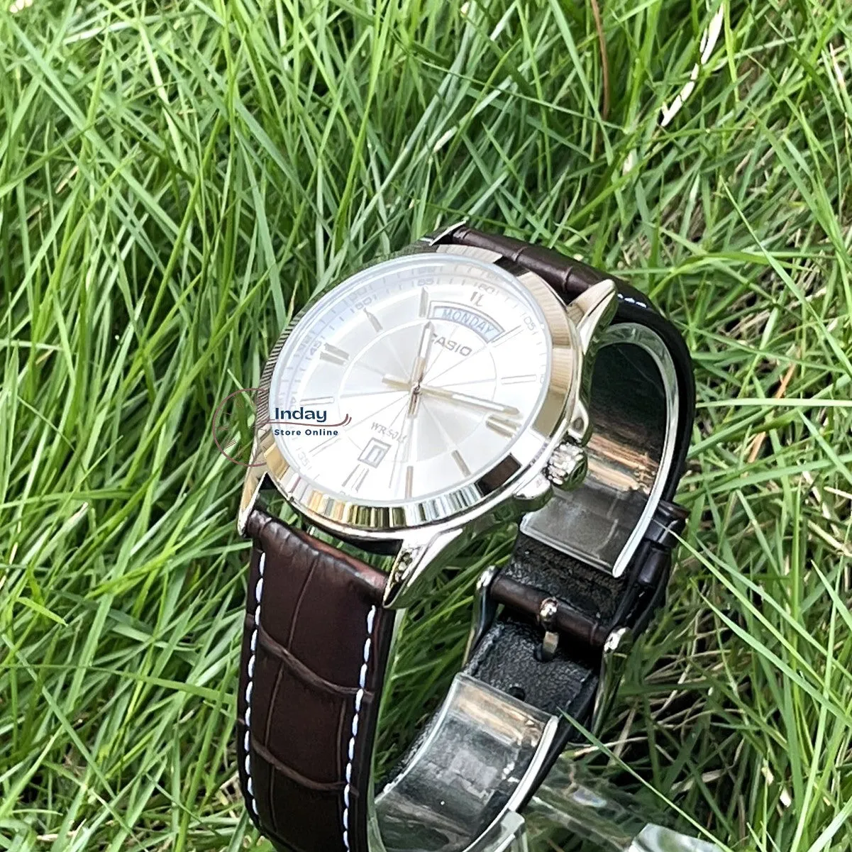 Casio Fashion Men's Watch MTP-1381L-7A Genuine Leather Band Mineral Glass