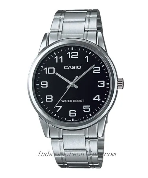 Casio Fashion Men's Watch MTP-V001D-1B Silver Plated Stainless Steel Mineral Glass