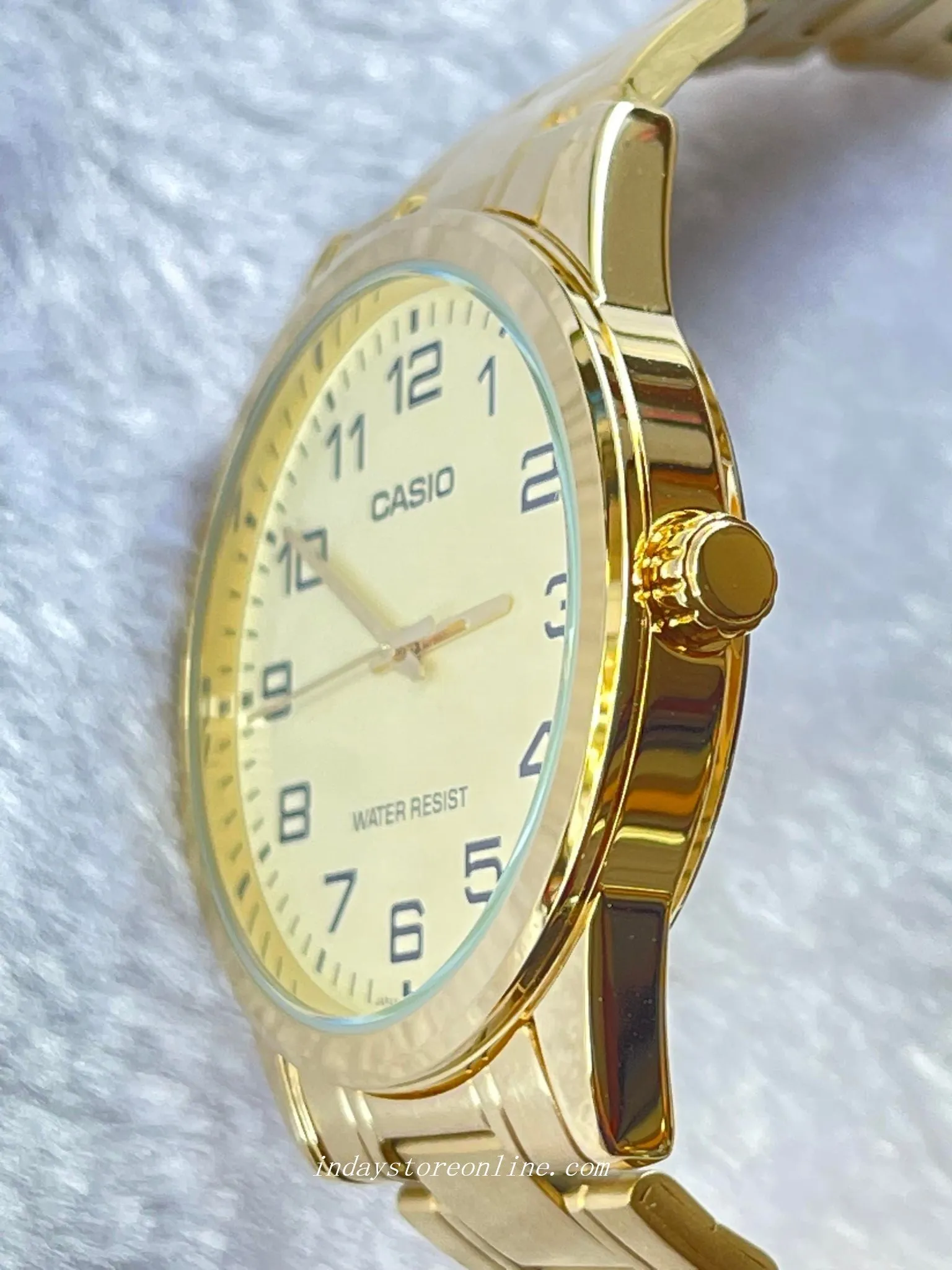 Casio Standard Men's Watch MTP-V001G-9B Gold Plated Stainless Steel Mineral Glass