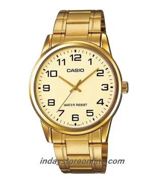 Casio Standard Men's Watch MTP-V001G-9B Gold Plated Stainless Steel Mineral Glass