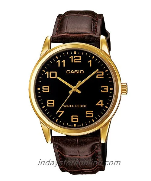 Casio Standard Men's Watch MTP-V001GL-1 Brown Leather Strap Mineral Glass