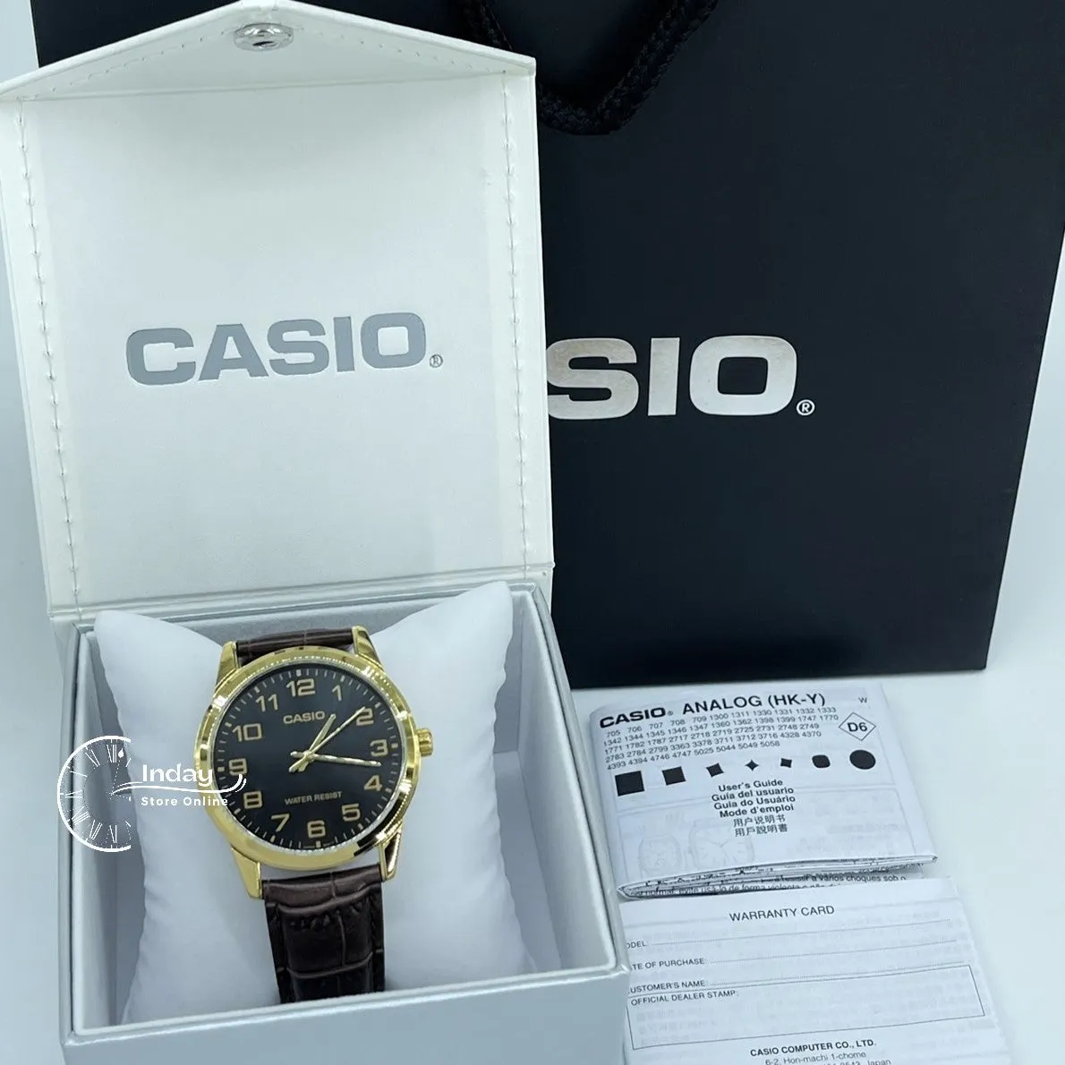 Casio Standard Men's Watch MTP-V001GL-1 Brown Leather Strap Mineral Glass