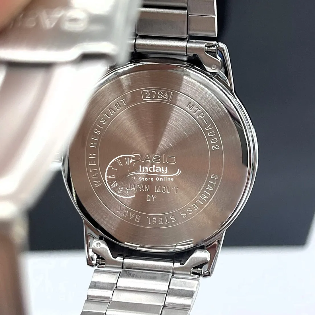 Casio Standard Men's Watch MTP-V002D-1B Analog Stainless Steel Band Triple-fold Clasp Mineral Glass
