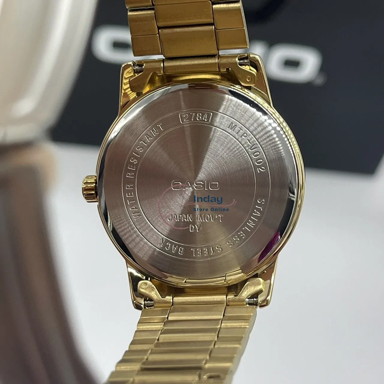 Casio Standard Men's Watch MTP-V002G-7B2 Analog Gold Plated Stainless Steel Band Triple-fold Clasp Mineral Glass