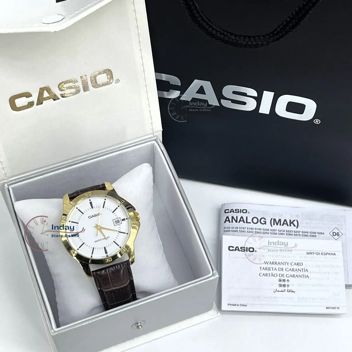 Casio Standard Men's Watch MTP-V004GL-7A Brown Leather Strap Mineral Glass