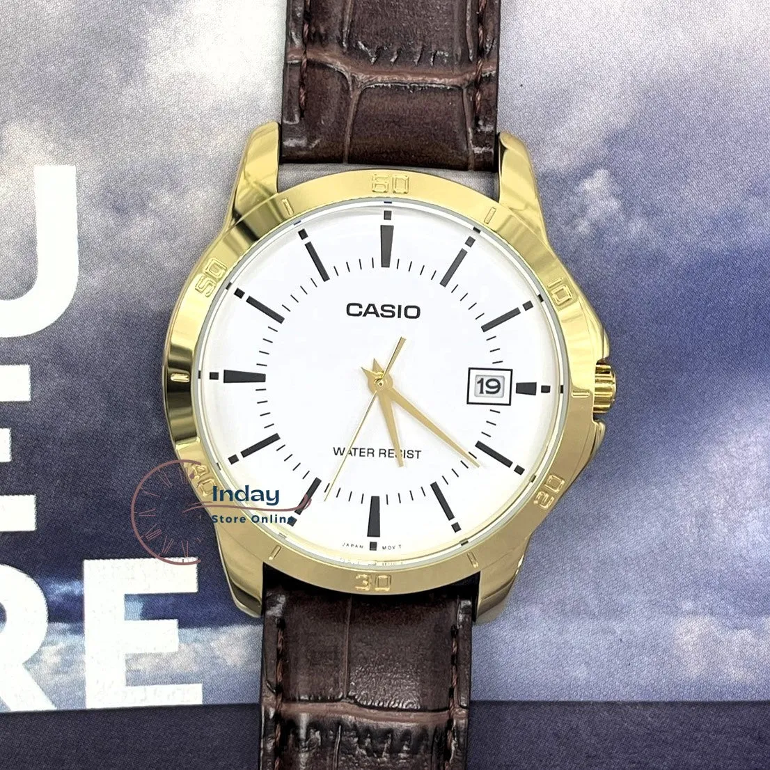 Casio Standard Men's Watch MTP-V004GL-7A Brown Leather Strap Mineral Glass