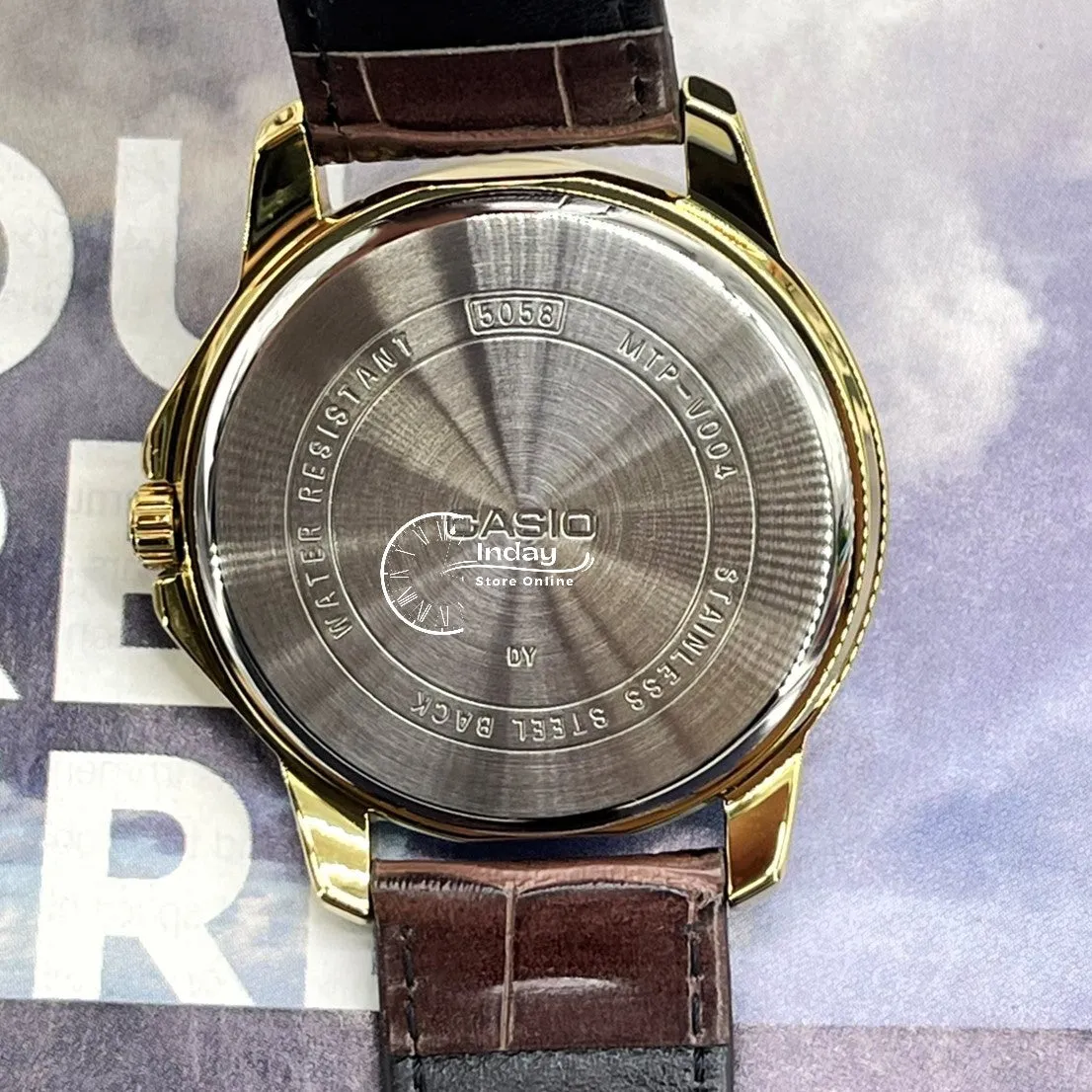 Casio Standard Men's Watch MTP-V004GL-7A Brown Leather Strap Mineral Glass