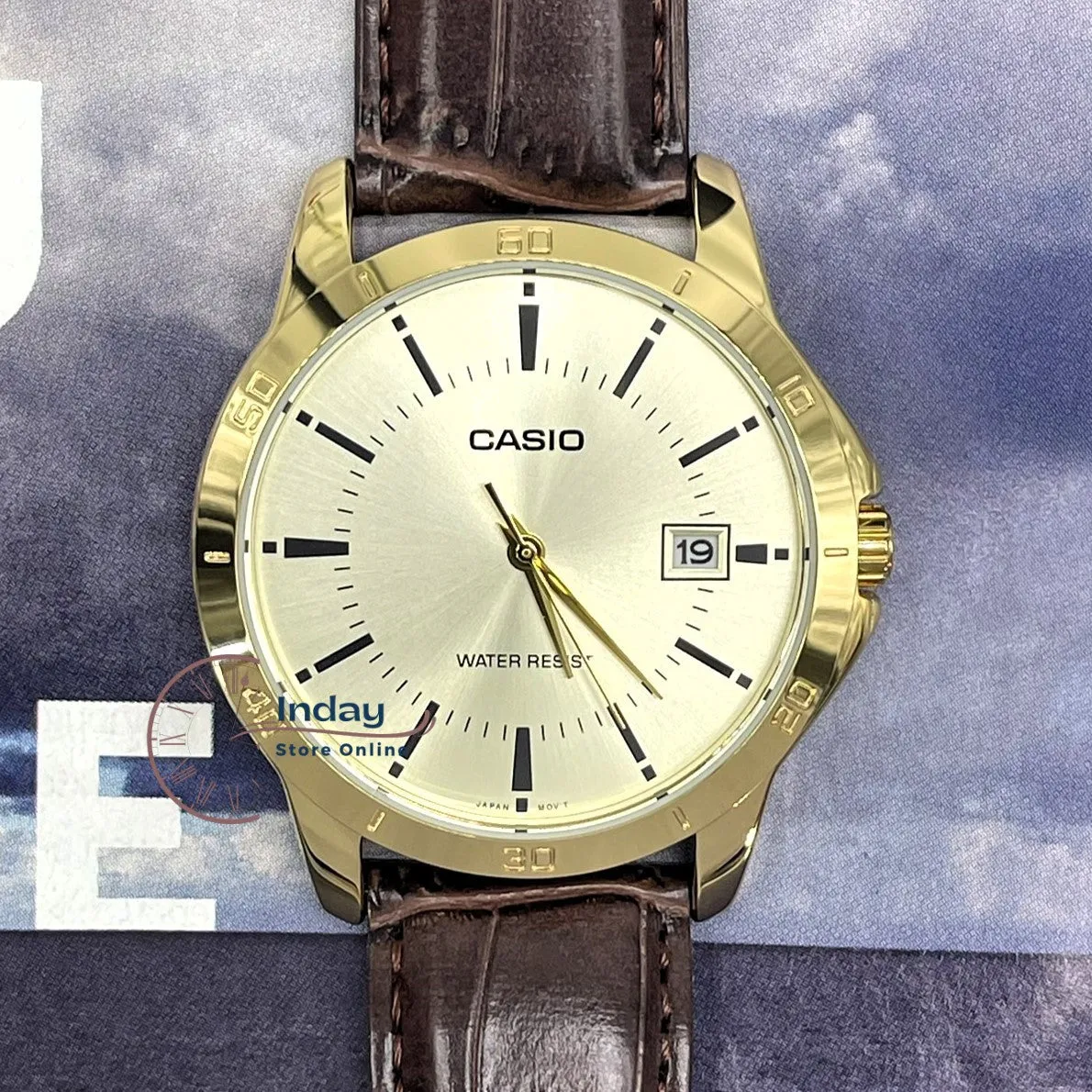 Casio Standard Men's Watch MTP-V004GL-9A Brown Leather Strap Mineral Glass