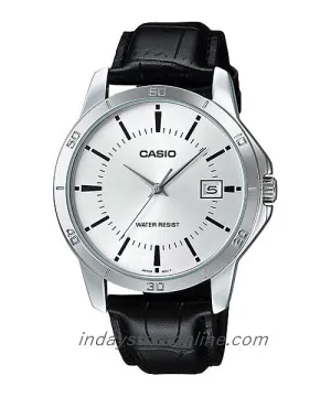 Casio Standard Men's Watch MTP-V004L-7A Black Leather Strap Mineral Glass