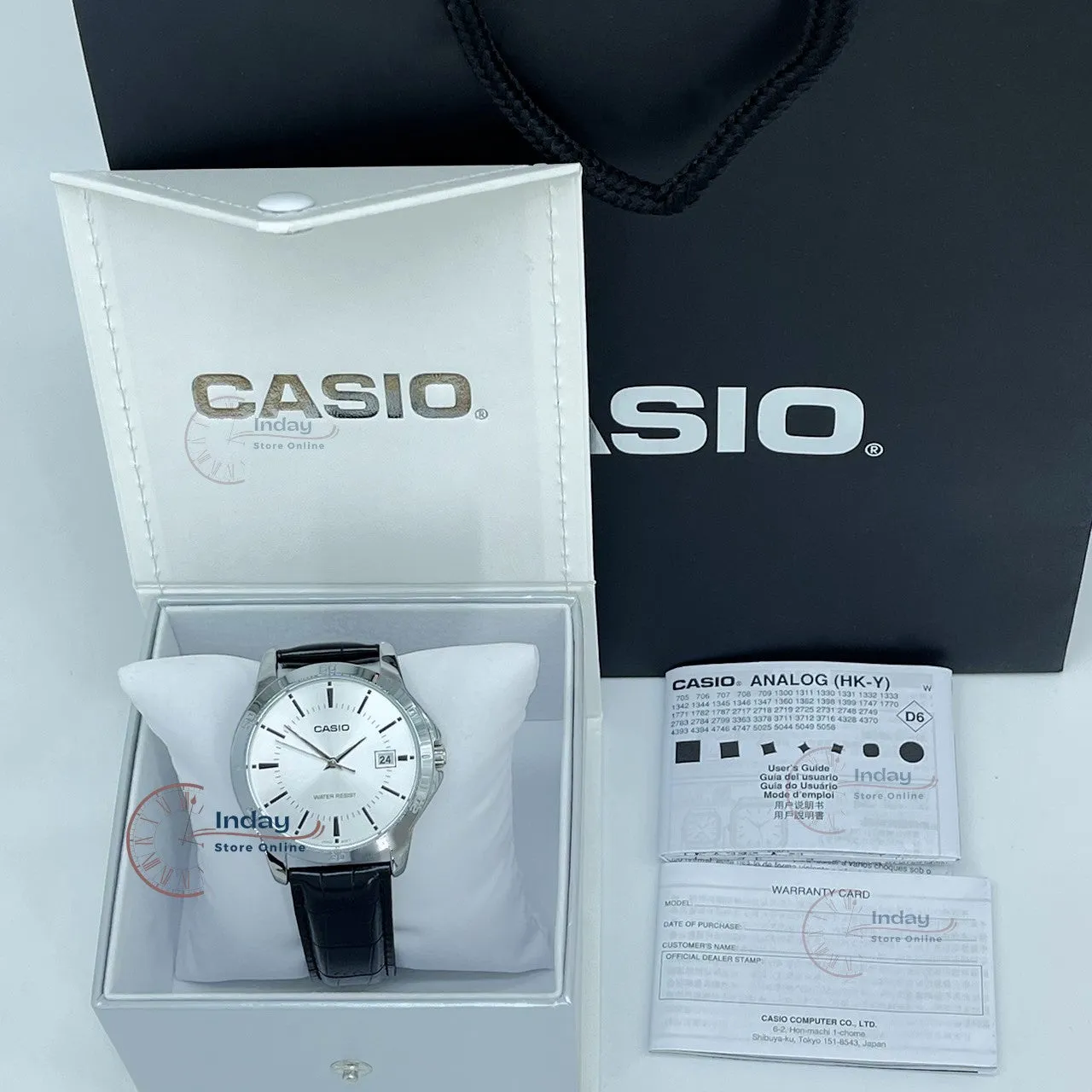 Casio Standard Men's Watch MTP-V004L-7A Black Leather Strap Mineral Glass