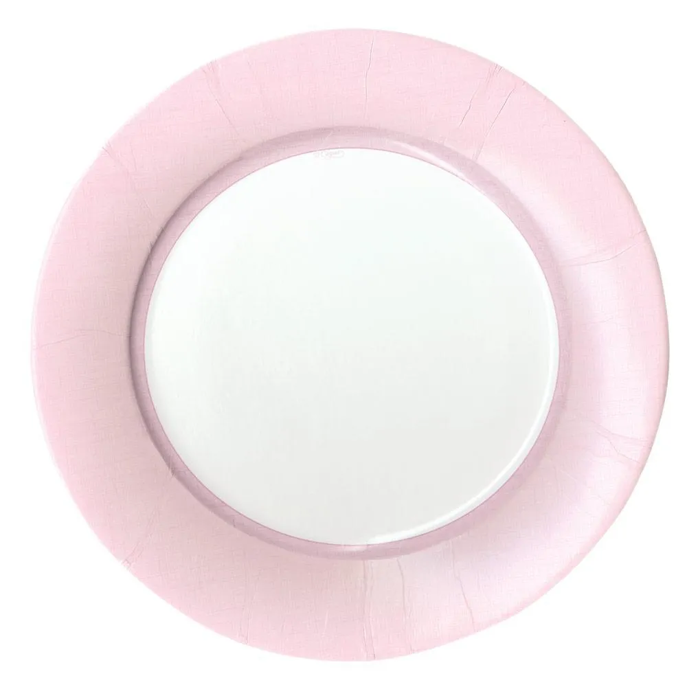 Caspari Solid Border Dinner Plates