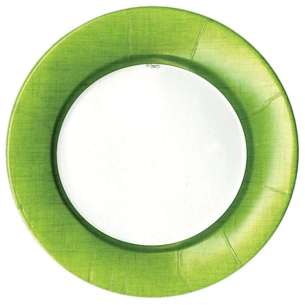 Caspari Solid Border Dinner Plates