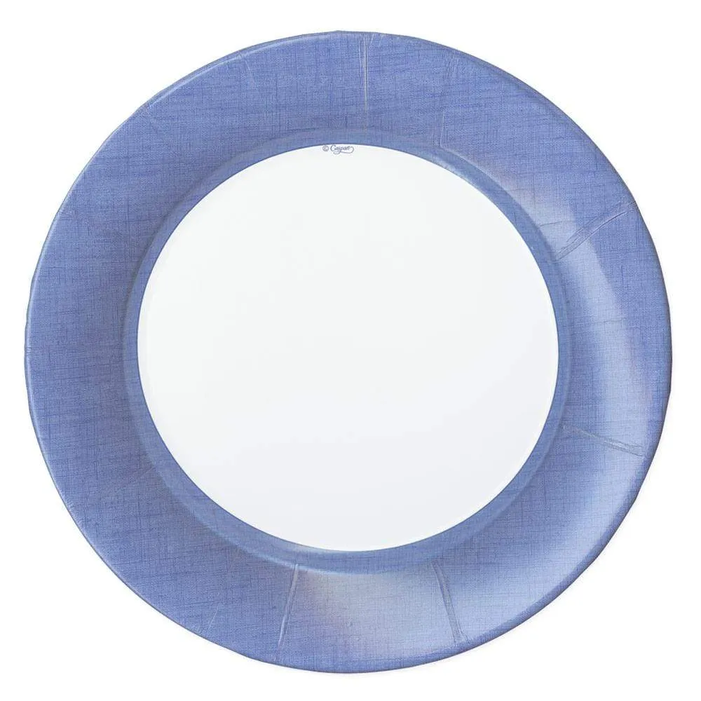 Caspari Solid Border Dinner Plates