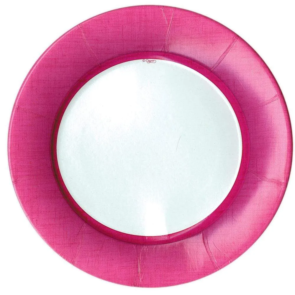 Caspari Solid Border Dinner Plates
