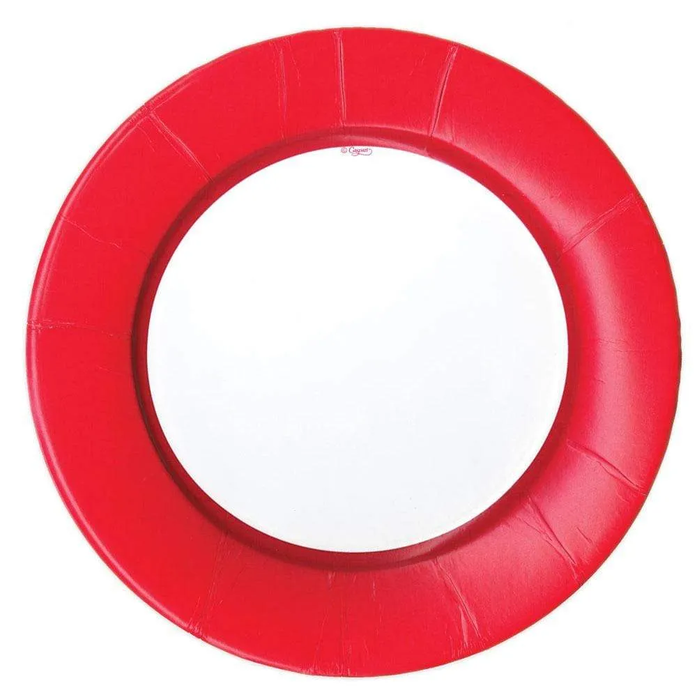 Caspari Solid Border Dinner Plates